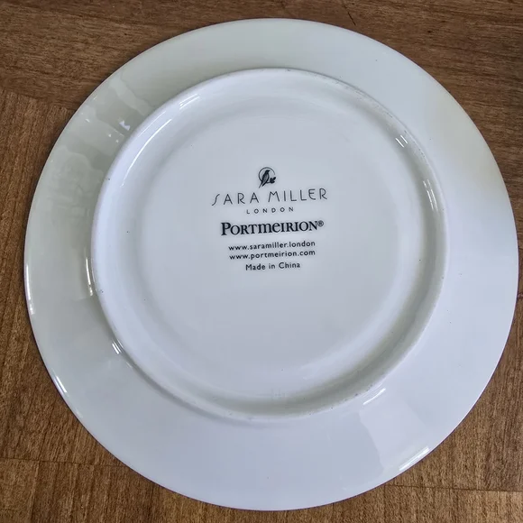 Sara Miller London Portmeirion Chelsea Collection Teacup & Saucer Dark Grey - Picture 4 of 11